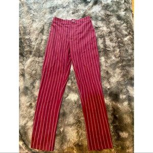 Burgundy Pin Stripe Pants